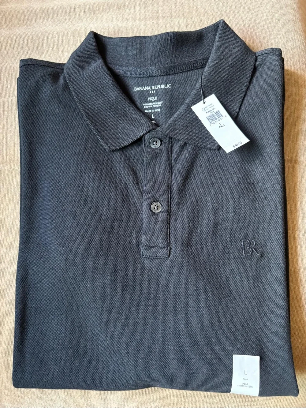 Banana Republic Men's Black Pique Polo